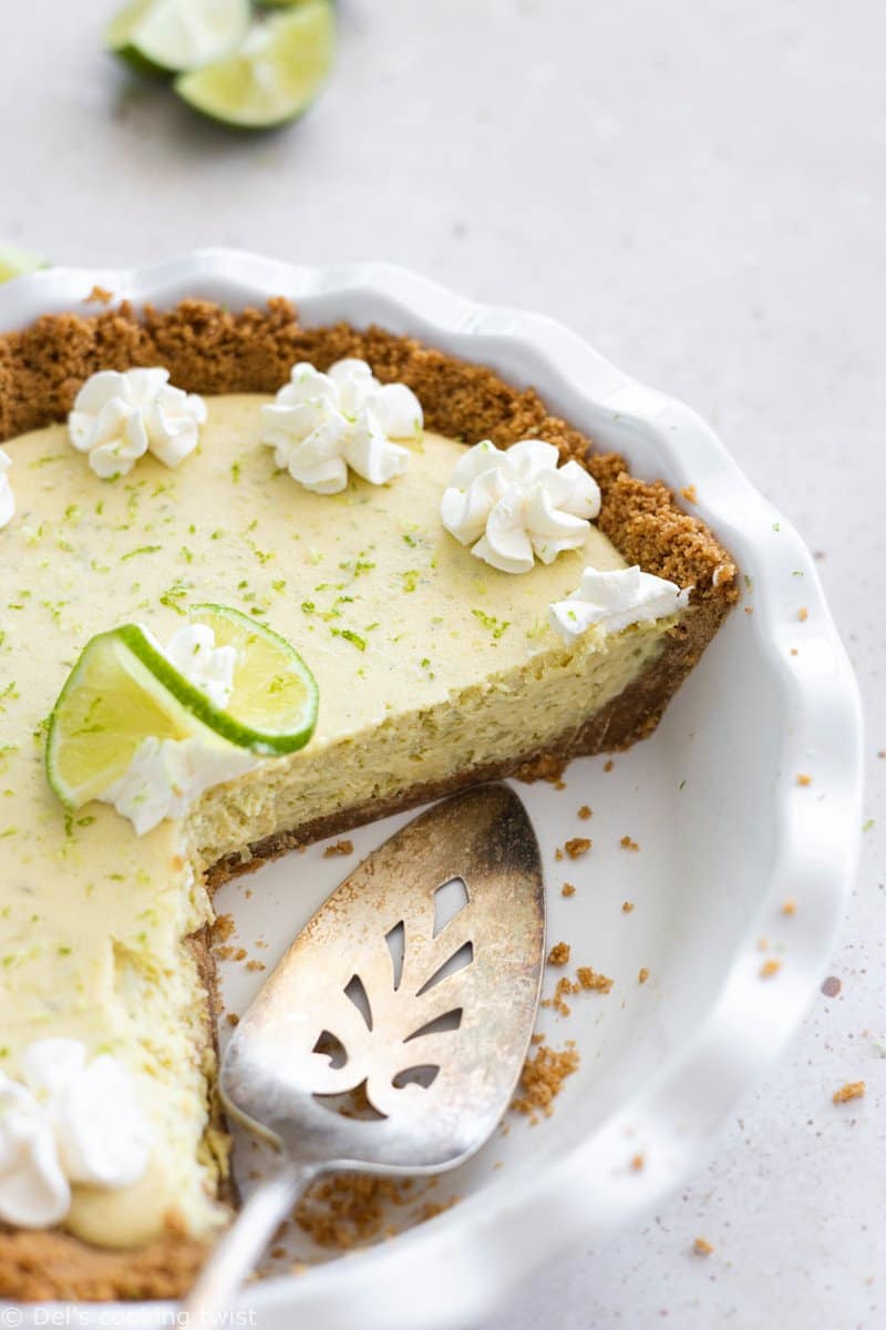 With its sweet and tart flavors, this key lime pie will tickle your taste buds! Easy to make, with just a handful of ingredients, this refreshing summer dessert features a simple graham cracker crust topped with a smooth and creamy key lime filling.