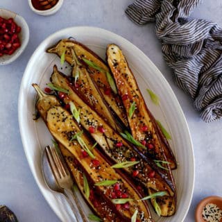 Miso-glazed Japanese eggplant (Nasu Dengaku) is a traditional Japanese side dish, loaded with umami flavors. Ready within 30 minutes, this easy recipe yields some delicious tender eggplant slices, caramelized with a sweet and salty miso glaze.