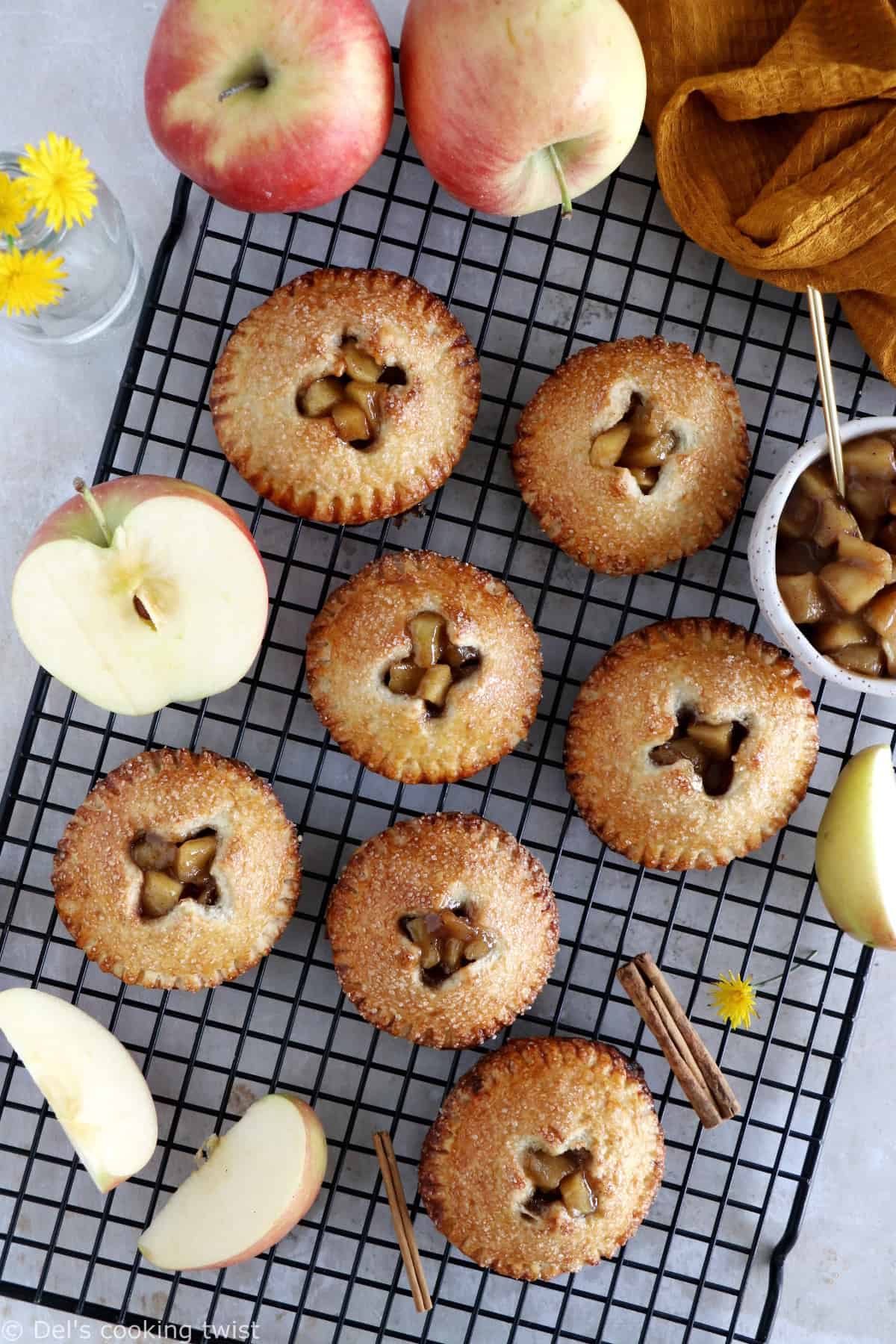 Apple hand pies are like apple pie in individual portions. They feature a sweet apple cinnamon filling inside an irresistible flaky crust.