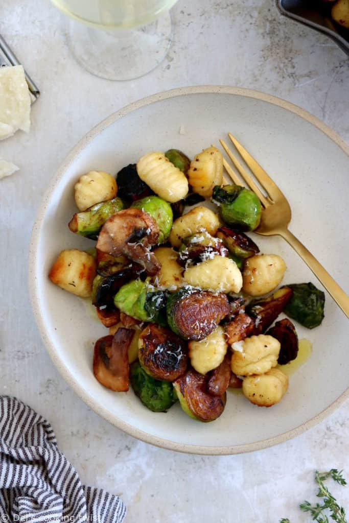 Mushrooms and Brussels Sprouts Gnocchi Del's cooking twist