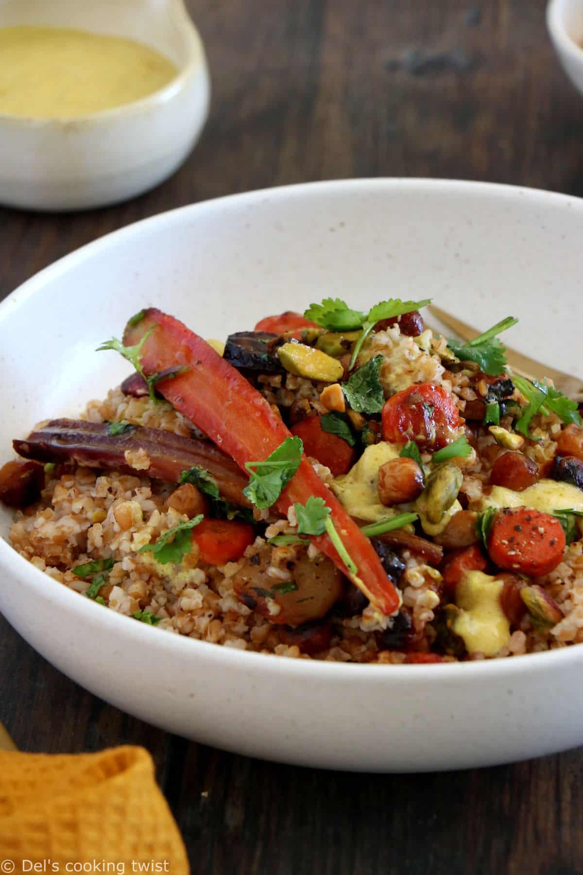 These caramelized carrots and chickpeas with bulgur make an impressive side or vegetarian main for those cozy days out there.