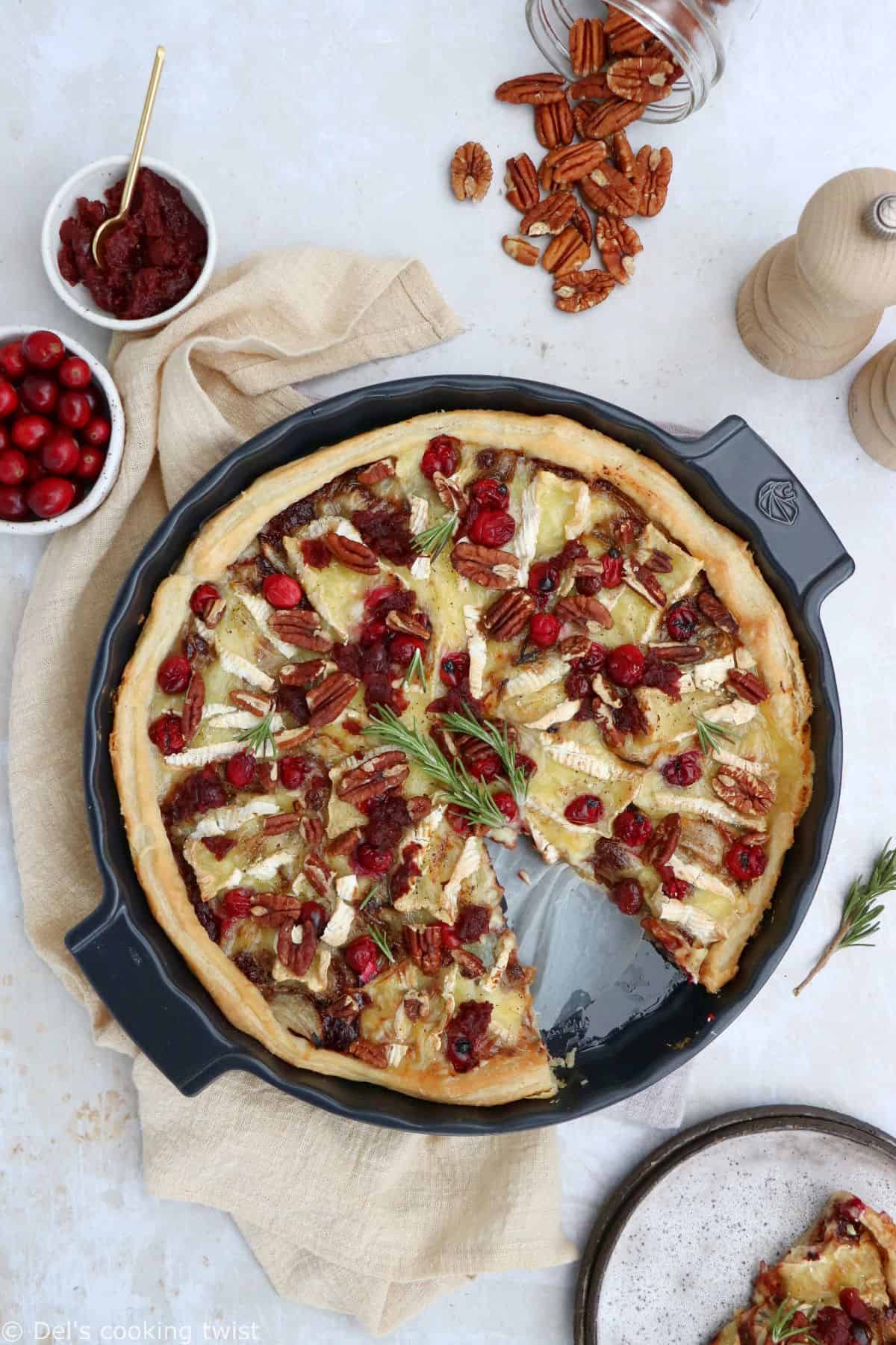 This creamy mushroom pasta bake is a cozy vegetarian comforting casserole, just perfect for a cozy weeknight dinner.This cranberry brie tart prepared with a puff pastry makes for a lovely festive starter for the holidays. It's warm, comforting, and loaded with melting cheese and tangy cranberries.