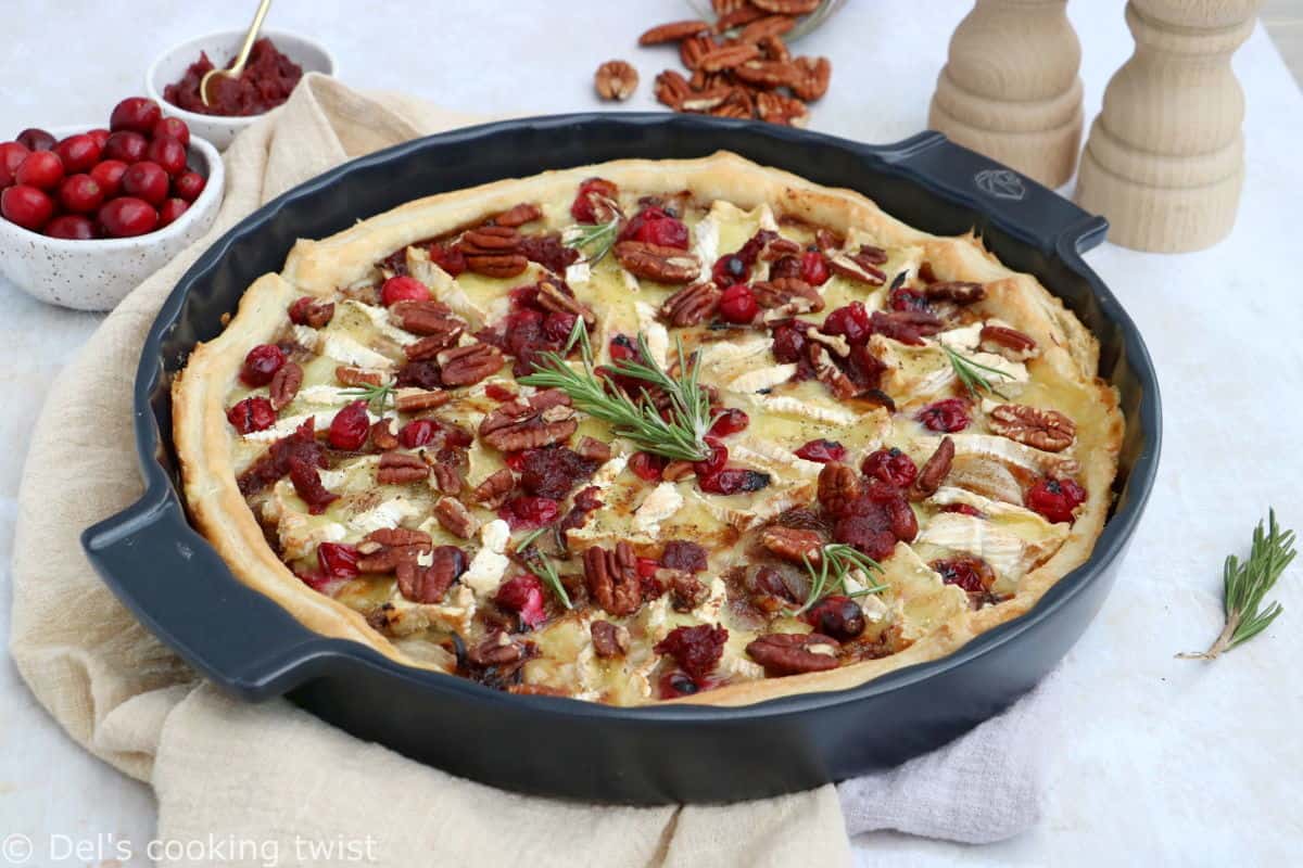 This creamy mushroom pasta bake is a cozy vegetarian comforting casserole, just perfect for a cozy weeknight dinner.This cranberry brie tart prepared with a puff pastry makes for a lovely festive starter for the holidays. It's warm, comforting, and loaded with melting cheese and tangy cranberries.