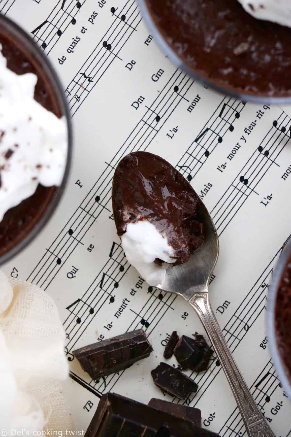 Chocolate pots de crème are rich and creamy French chocolate custards with intense chocolate flavors.