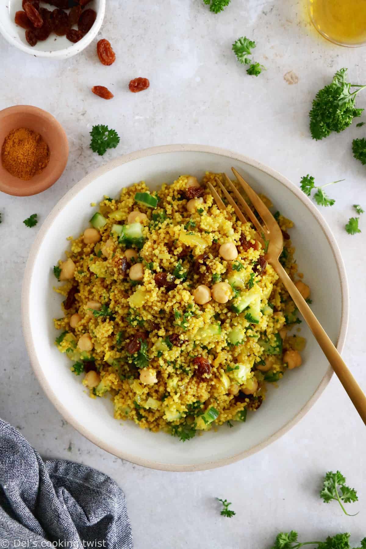Moroccan-Inspired Chickpea Couscous Salad - Del's cooking twist