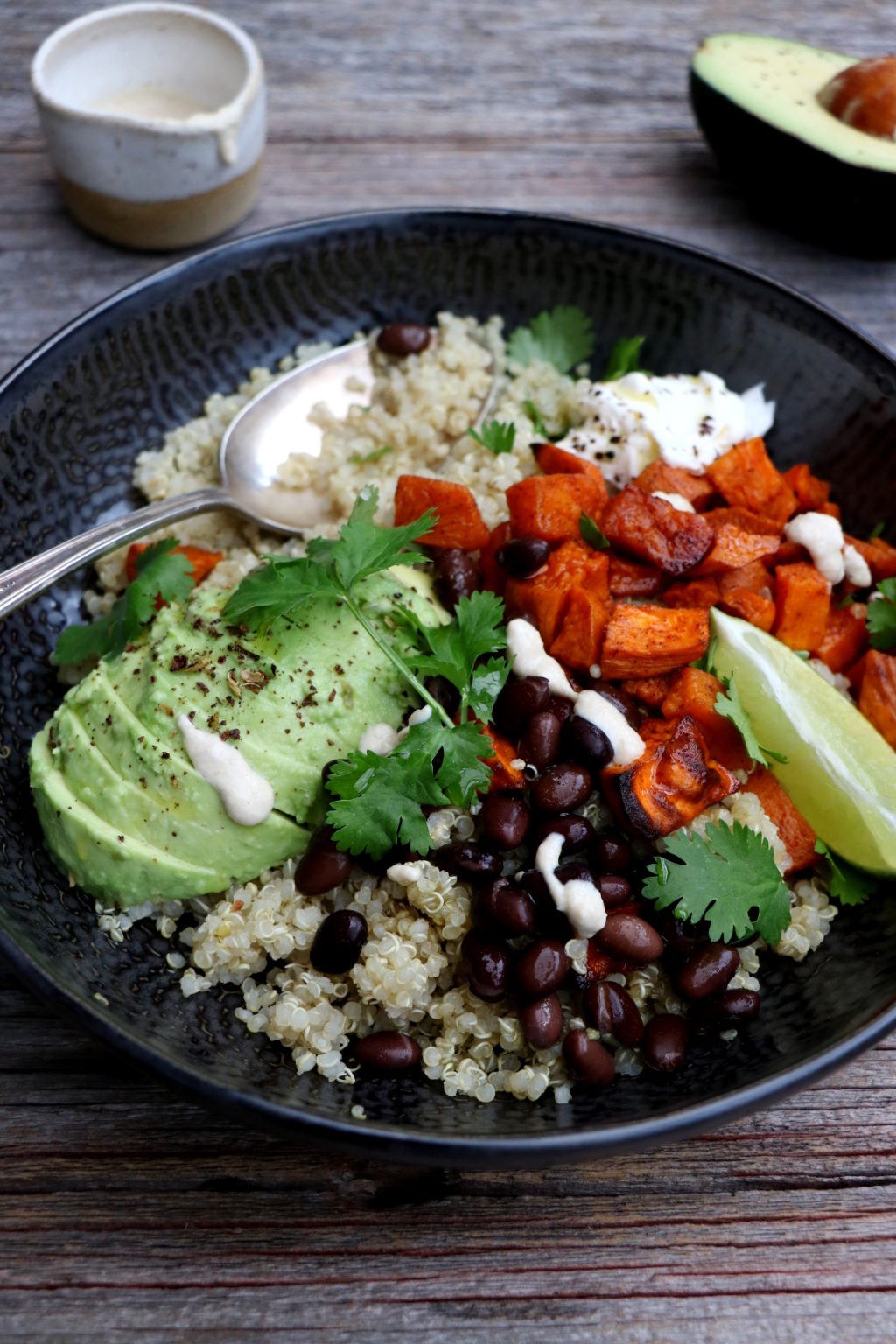 Sweet Potato Black Bean Quinoa Bowl - Del's cooking twist