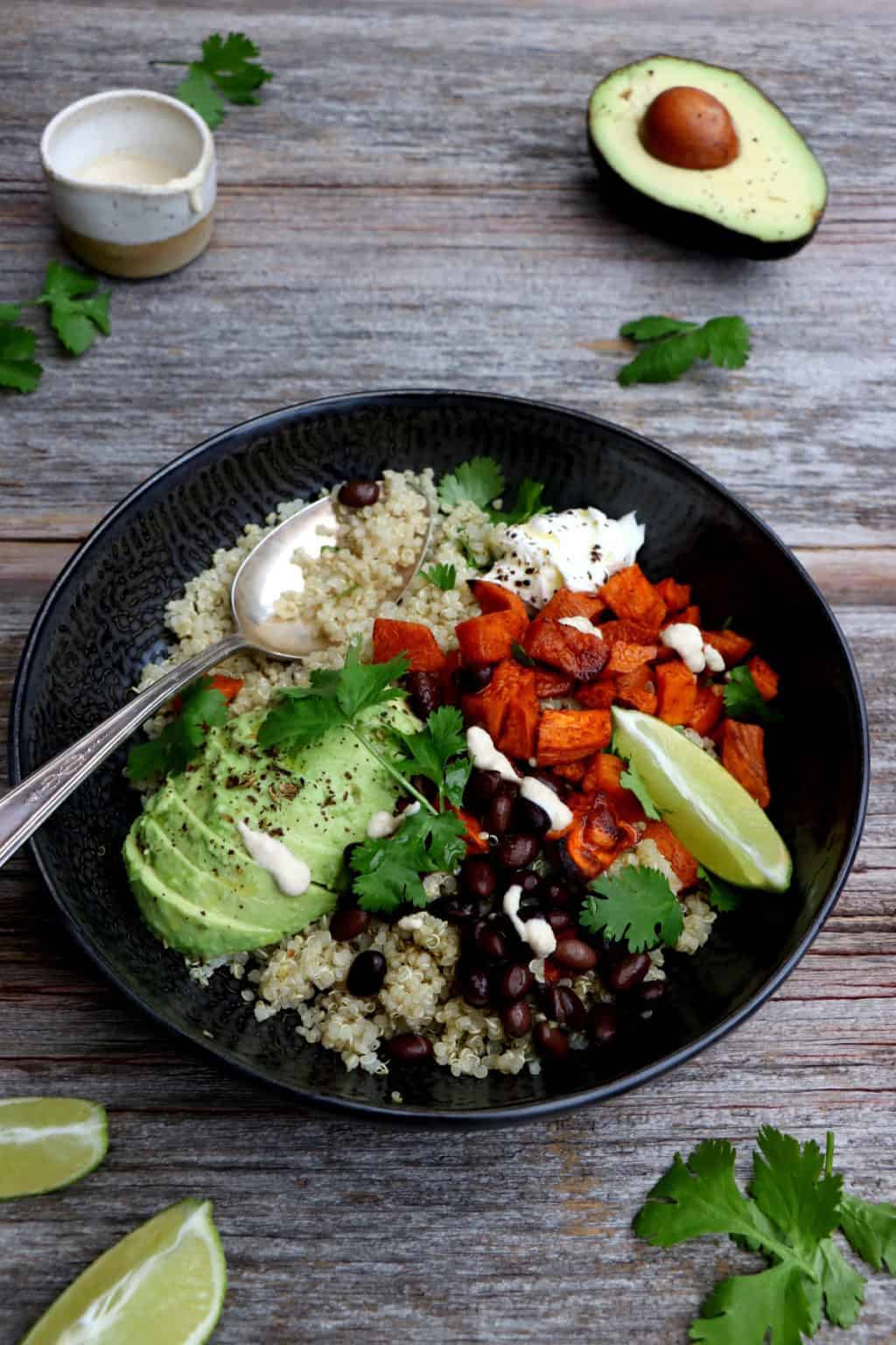Sweet Potato Black Bean Quinoa Bowl Del's cooking twist