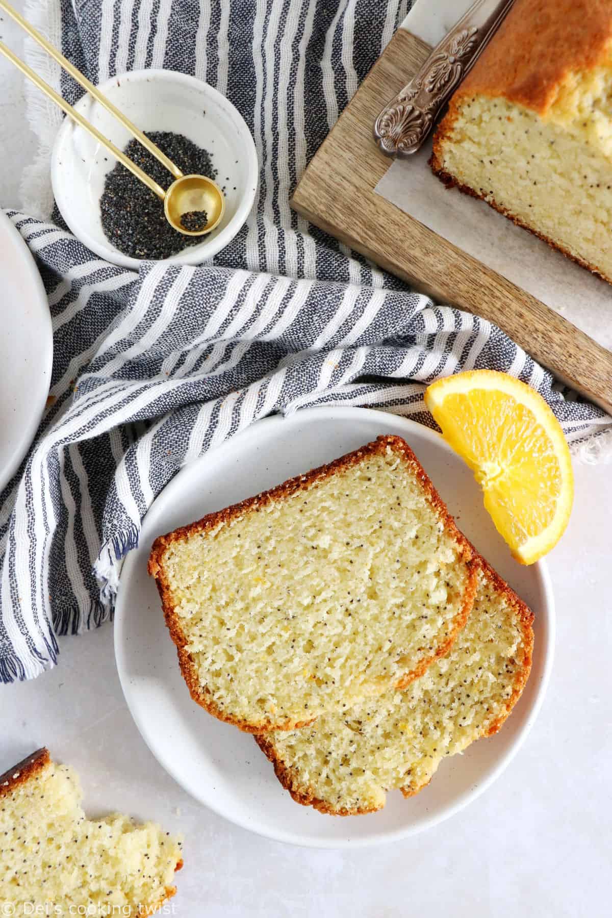 Orange poppy seed yogurt loaf is light, perfectly moist, and loaded with zesty flavors. Quick and easy to make, it's the perfect loaf for an afternoon tea!