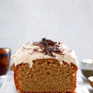 Rich in coffee flavors, this rich and moist coffee loaf cake with espresso frosting will be perfect for an afternoon tea or to serve as a dessert with a cup of coffee. 