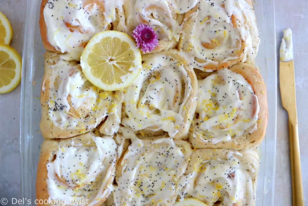 Lemon Poppy Seed Sweet Rolls Del's cooking twist