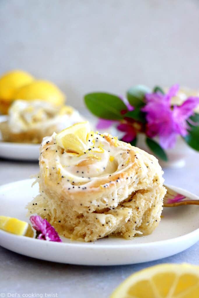 Lemon Poppy Seed Sweet Rolls Del's cooking twist