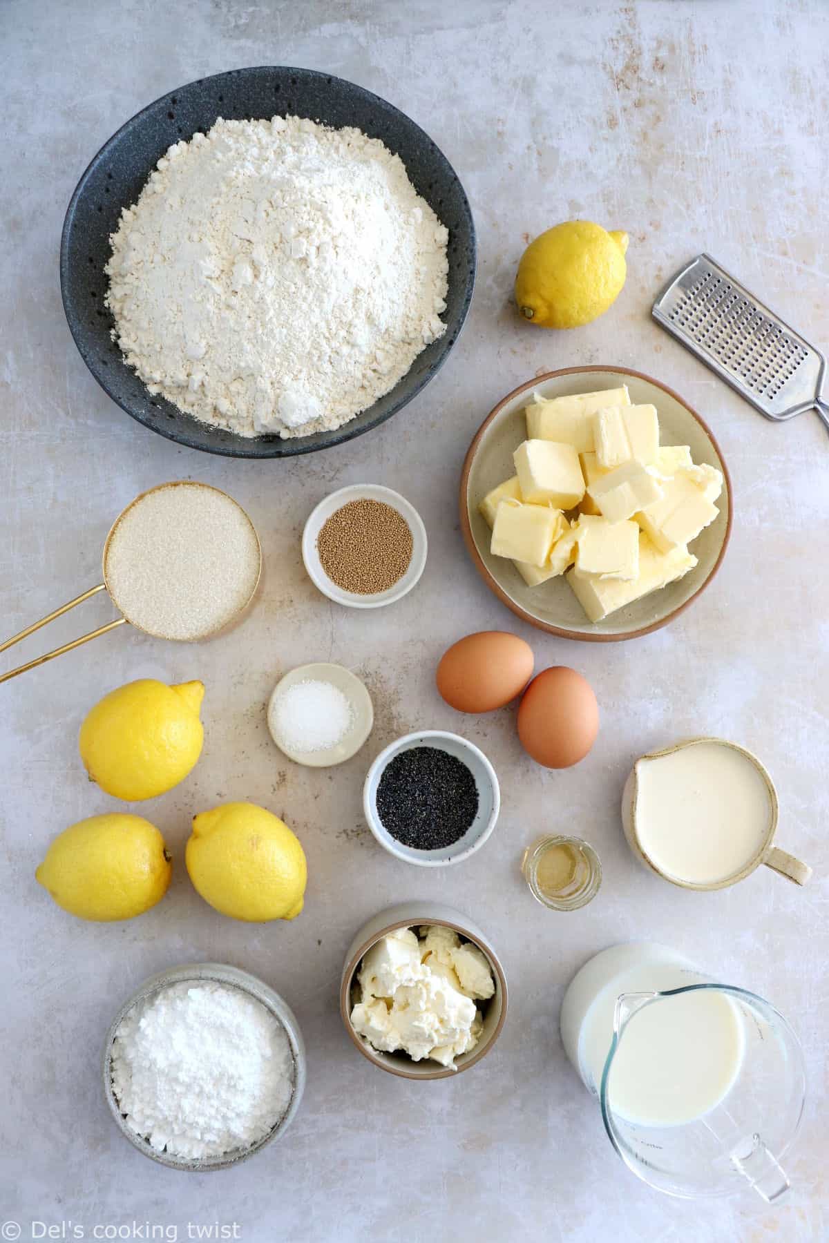 Lemon poppy seed sweet rolls are incredibly soft and fluffy, loaded with lemony flavors, and topped with an ooey-gooey cream cheese frosting.