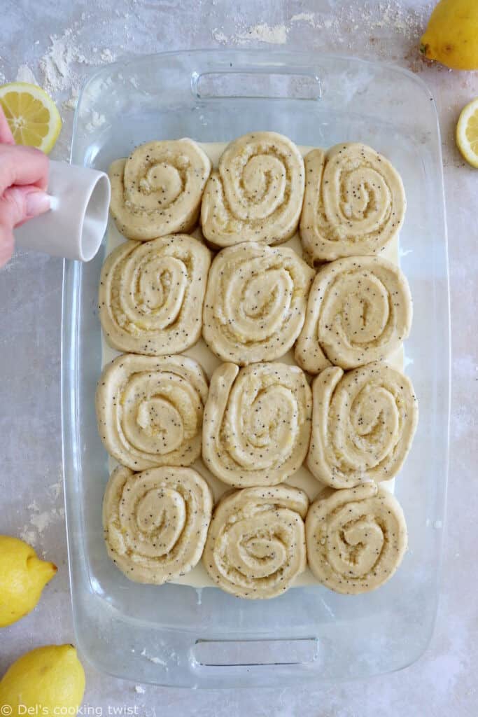 Lemon poppy seed sweet rolls are incredibly soft and fluffy, loaded with lemony flavors, and topped with an ooey-gooey cream cheese frosting.