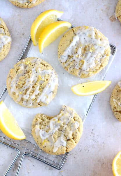 Lemon poppy seed cookies taste like your favorite lemon poppy seed bread but with a perfectly soft and chewy cookie texture.
