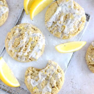 Lemon poppy seed cookies taste like your favorite lemon poppy seed bread but with a perfectly soft and chewy cookie texture.