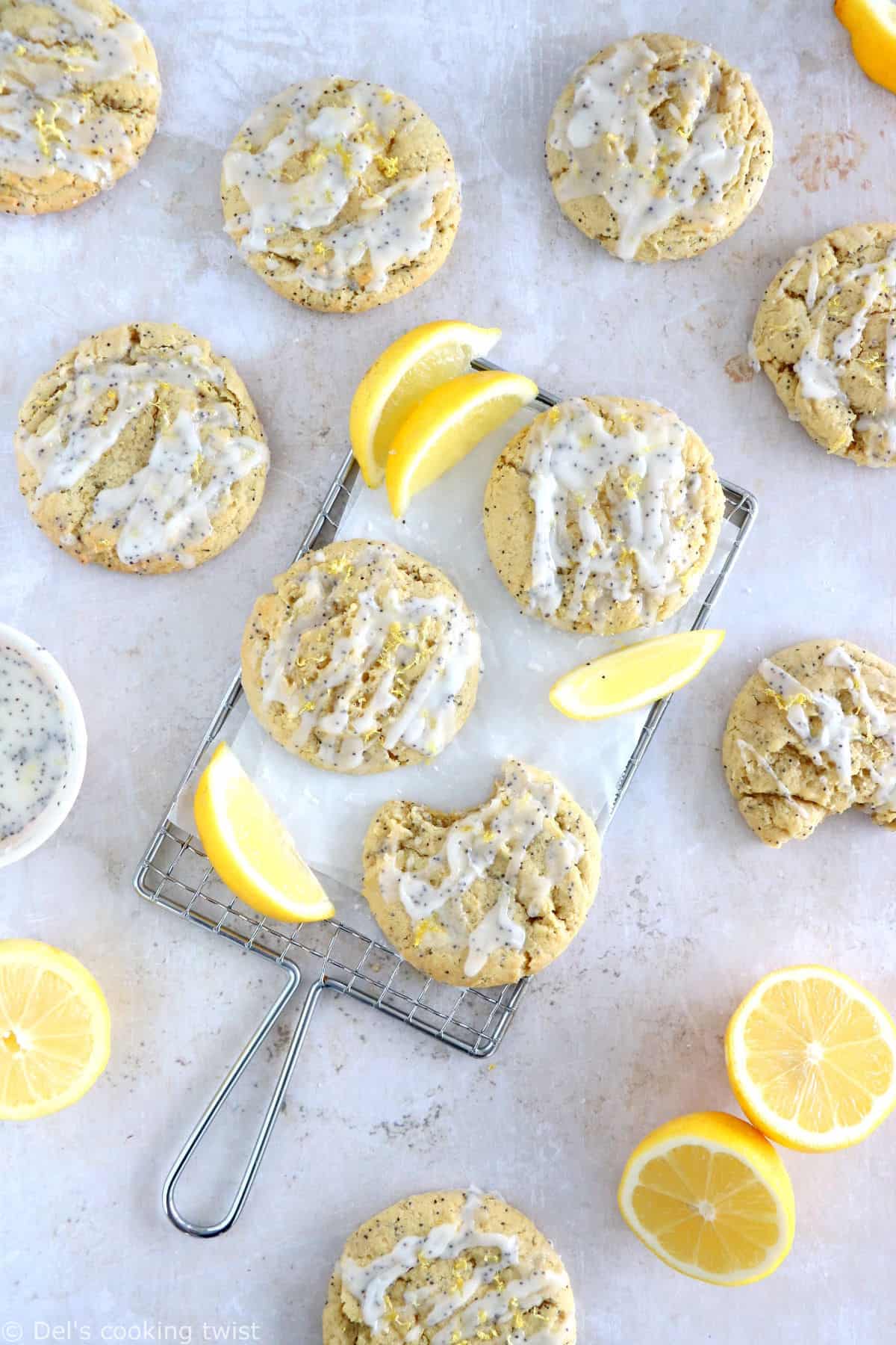 Lemon poppy seed cookies taste like your favorite lemon poppy seed bread but with a perfectly soft and chewy cookie texture.