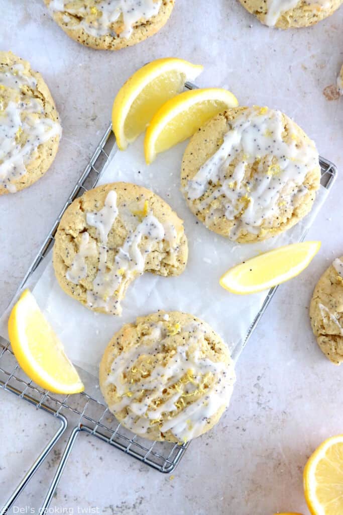 Lemon poppy seed cookies taste like your favorite lemon poppy seed bread but with a perfectly soft and chewy cookie texture.