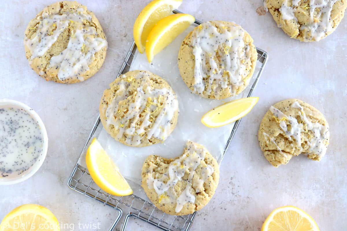 Lemon poppy seed cookies taste like your favorite lemon poppy seed bread but with a perfectly soft and chewy cookie texture.