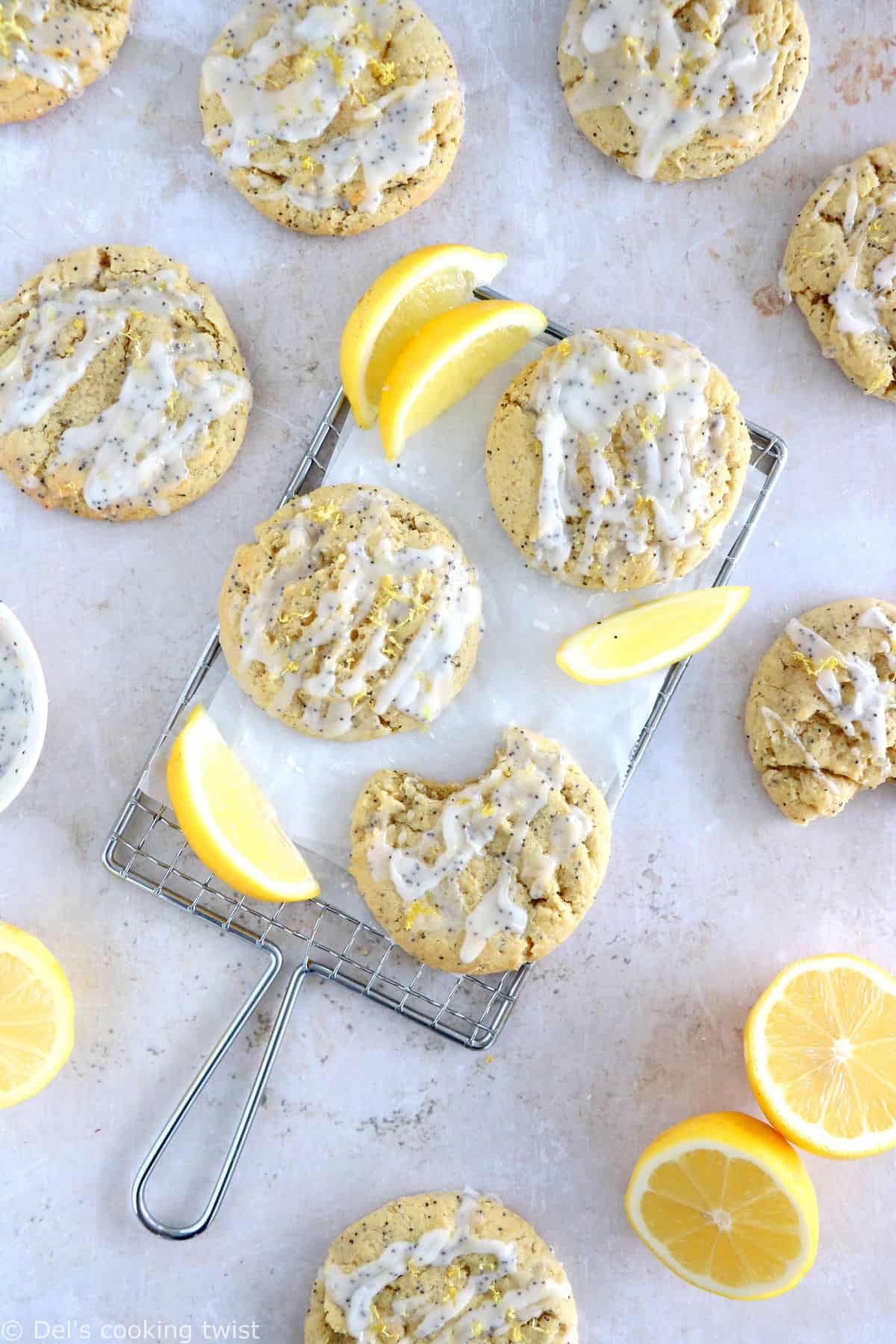 Lemon poppy seed cookies taste like your favorite lemon poppy seed bread but with a perfectly soft and chewy cookie texture.