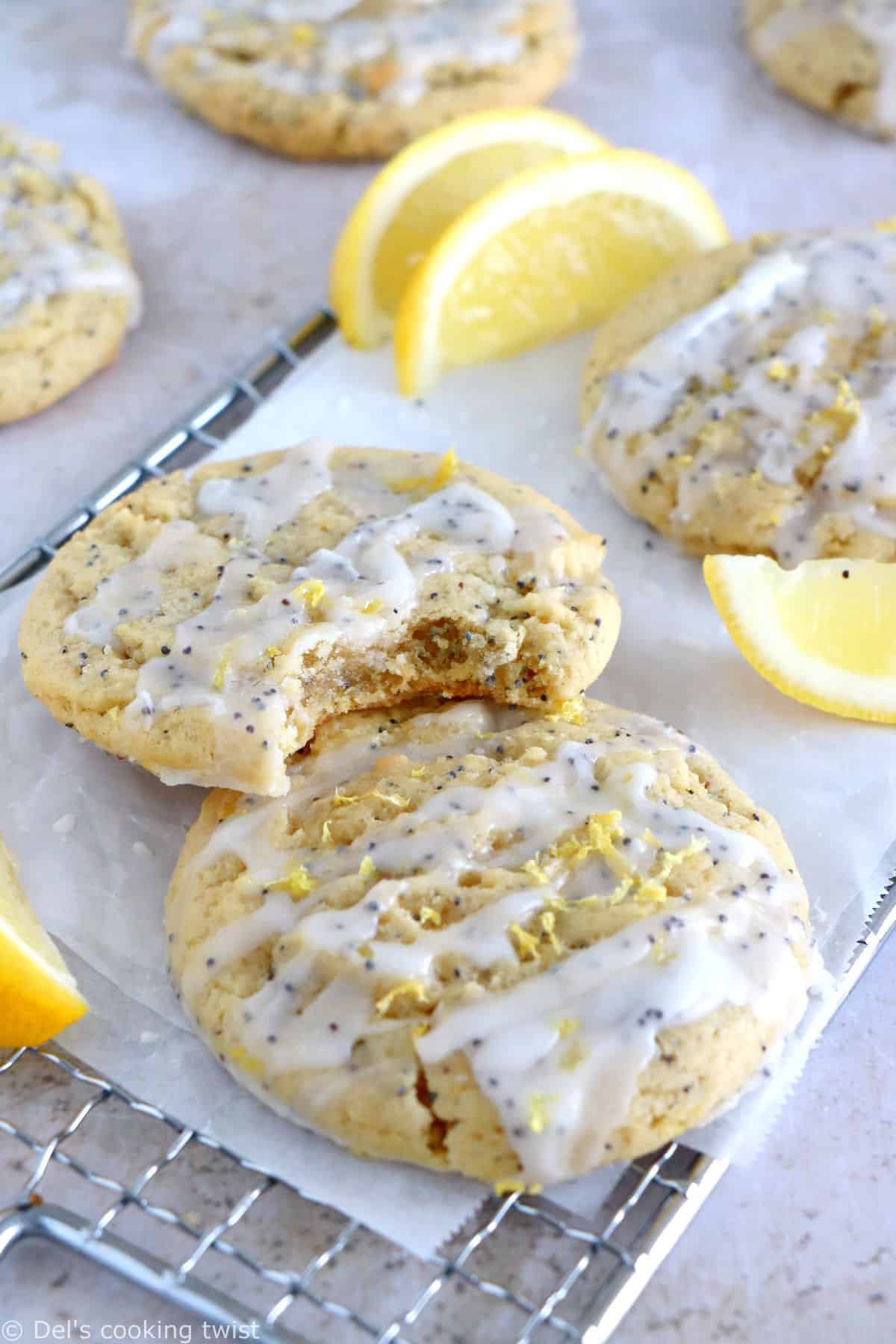 Lemon poppy seed cookies taste like your favorite lemon poppy seed bread but with a perfectly soft and chewy cookie texture.