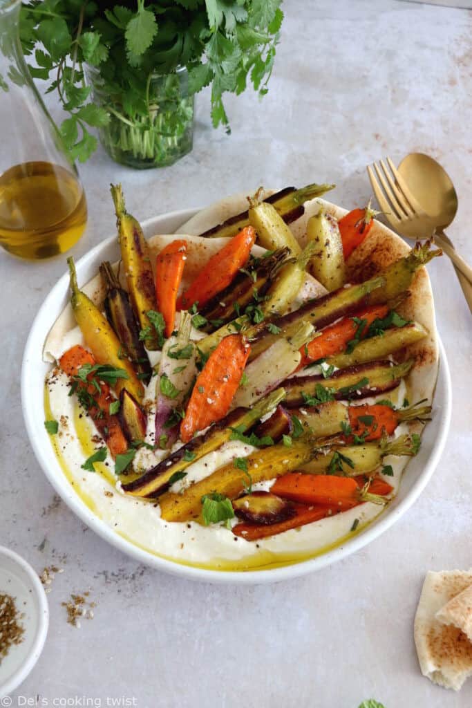 Za'atar Roasted Carrots with Whipped Feta Del's cooking twist