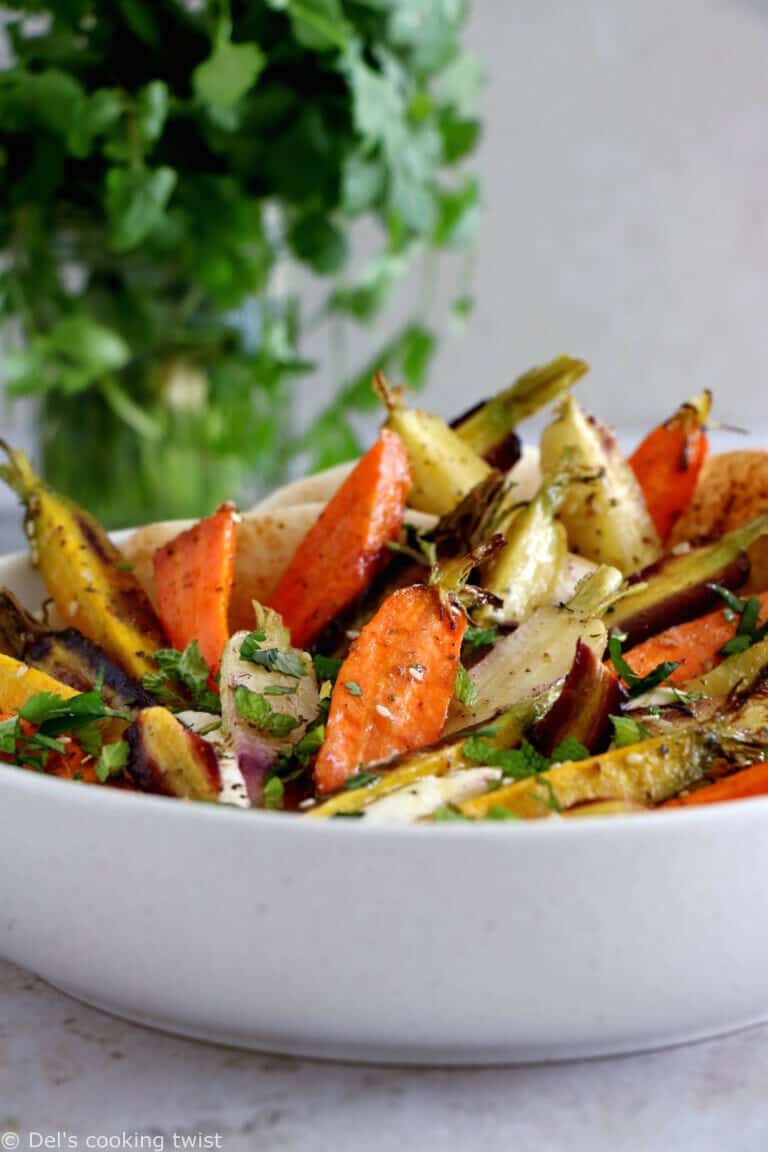 Za'atar Roasted Carrots with Whipped Feta Del's cooking twist
