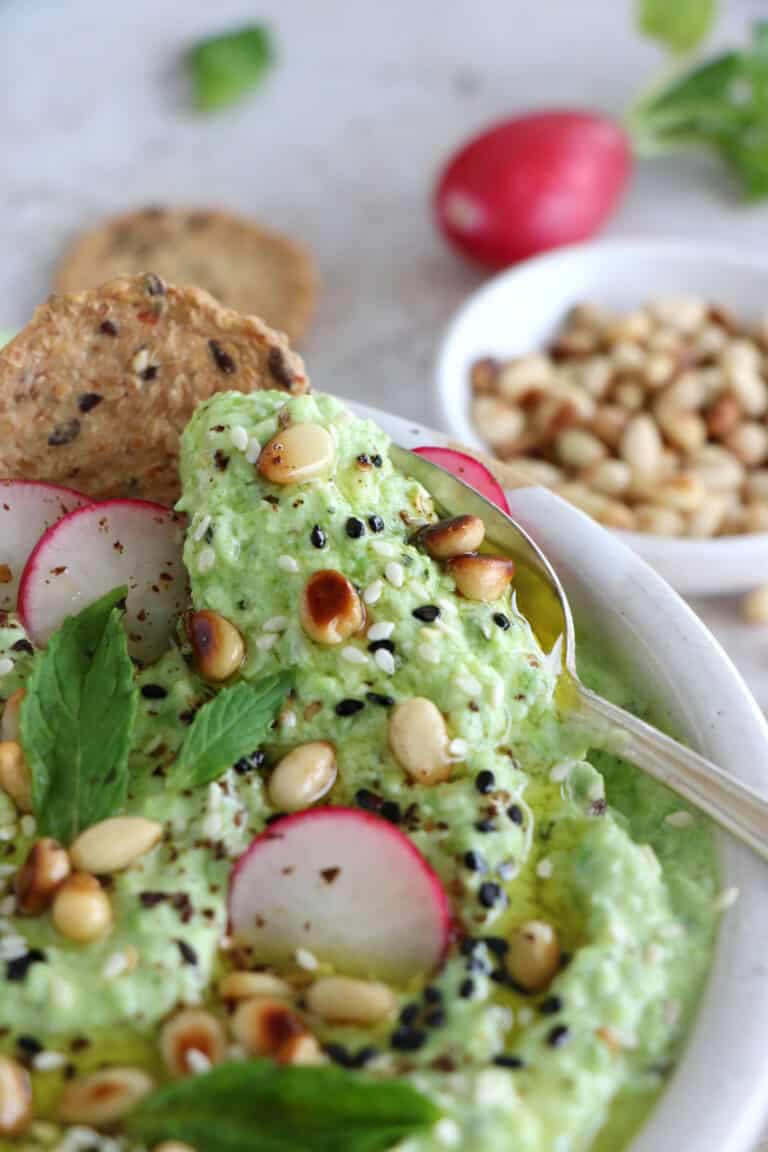 Green Pea Ricotta Dip with Mint Del's cooking twist