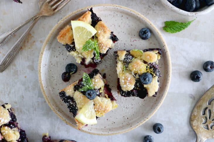 Easy blueberry crumble bars are loaded with sweet, juicy blueberries, and a delicious buttery crumble, shortbread-like.