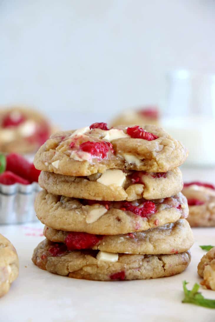 White chocolate raspberry cookies are soft, chewy, and ultra delicious. Sweet and deliciously tart, they're also very pretty, yet super easy to make.
