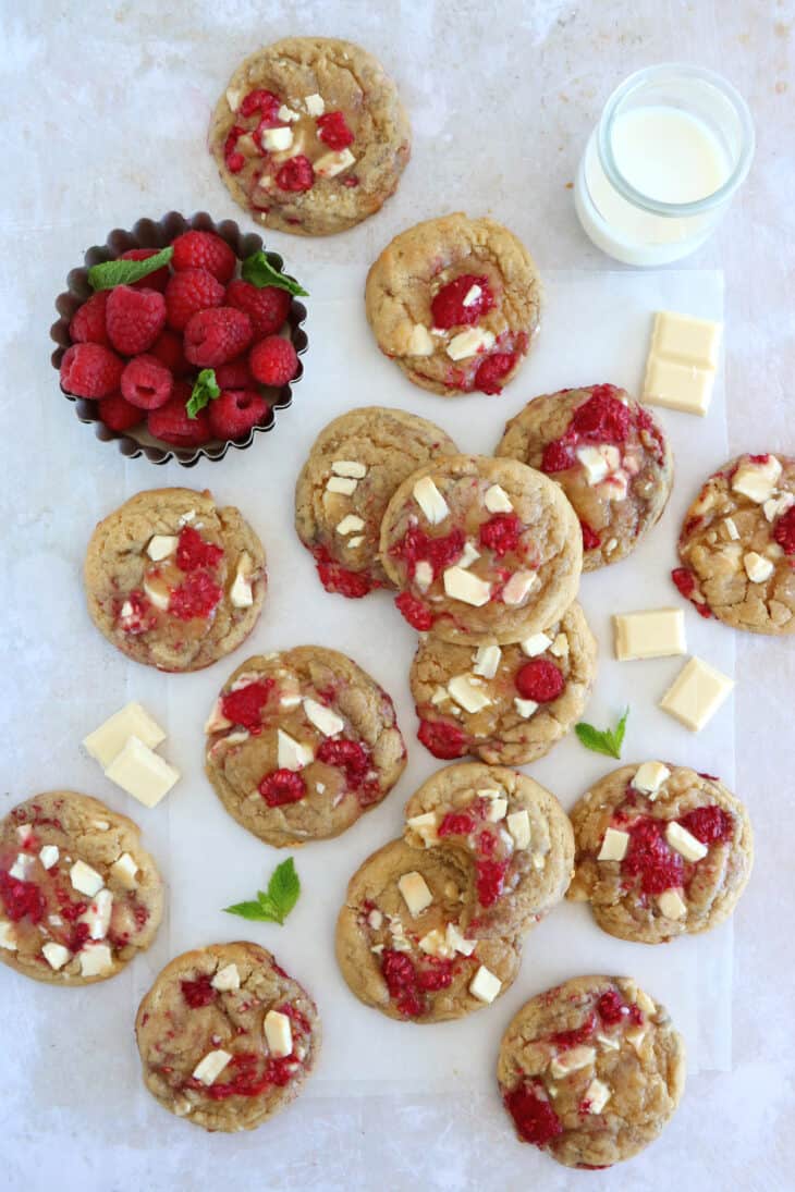 White chocolate raspberry cookies are soft, chewy, and ultra delicious. Sweet and deliciously tart, they're also very pretty, yet super easy to make.