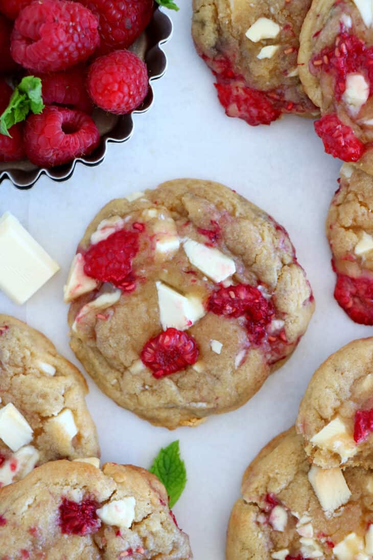 White chocolate raspberry cookies are soft, chewy, and ultra delicious. Sweet and deliciously tart, they're also very pretty, yet super easy to make.