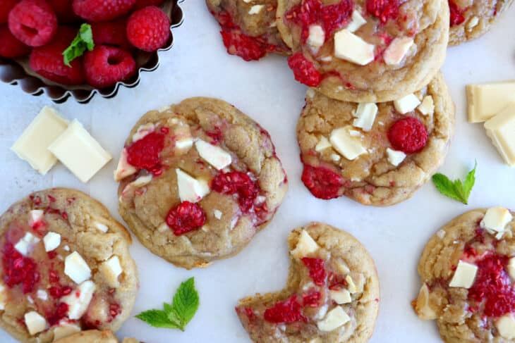 White chocolate raspberry cookies are soft, chewy, and ultra delicious. Sweet and deliciously tart, they're also very pretty, yet super easy to make.