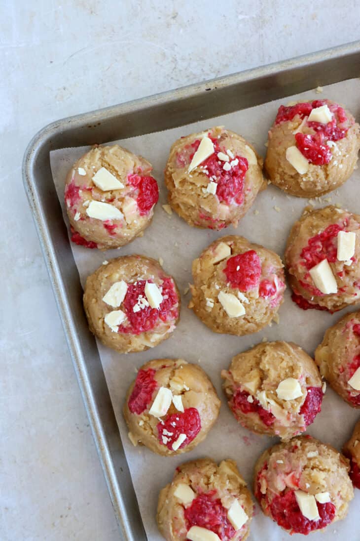 White chocolate raspberry cookies are soft, chewy, and ultra delicious. Sweet and deliciously tart, they're also very pretty, yet super easy to make.