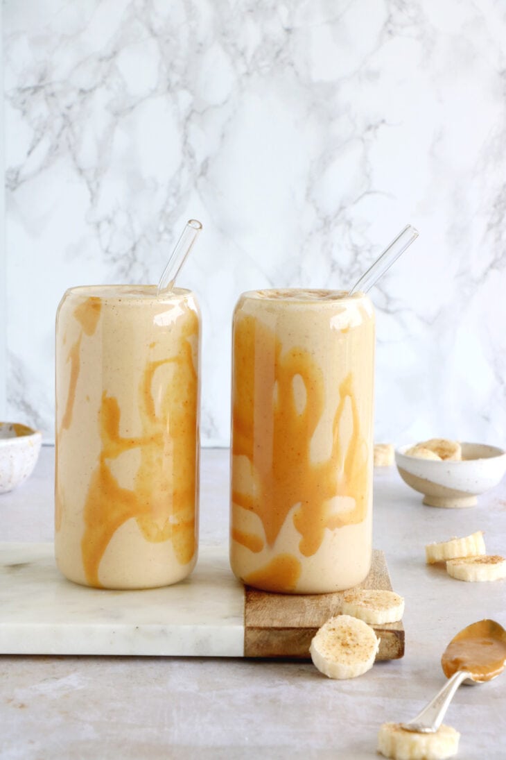 This extra delicious peanut butter banana smoothie is rich, creamy, and tastes like dessert. Filling and nutrient-rich, it makes a great healthy breakfast or snack for busy days.