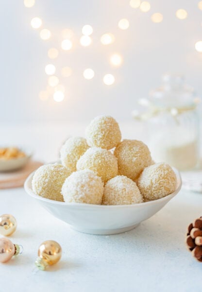 Homemade Raffaello coconut balls are some delicious no-bake coconut confections with a little hazelnut or almond in the center.
