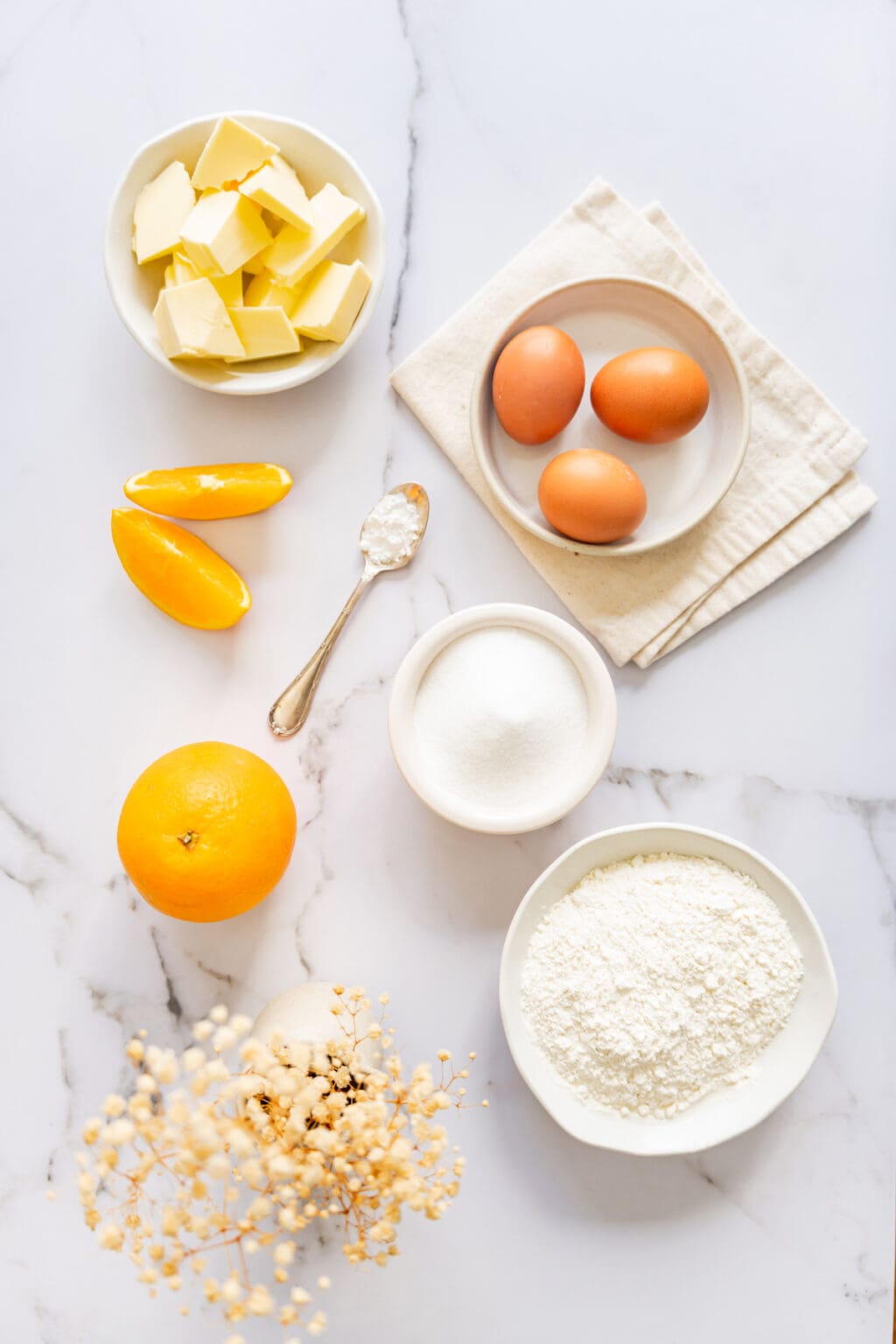 A photo of cake ingredients