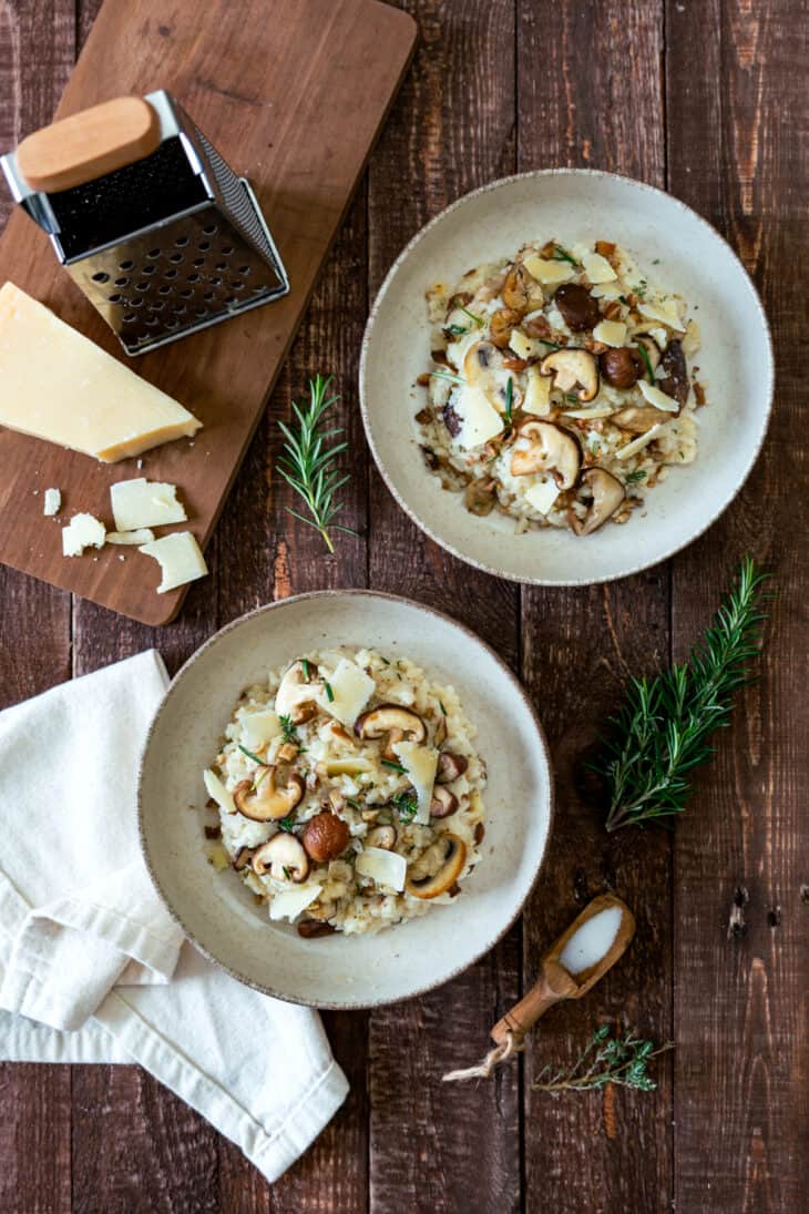 Mushroom and chestnut risotto is rich, creamy, and packed with earthy flavors. This restaurant-worthy dish never fails to impress!