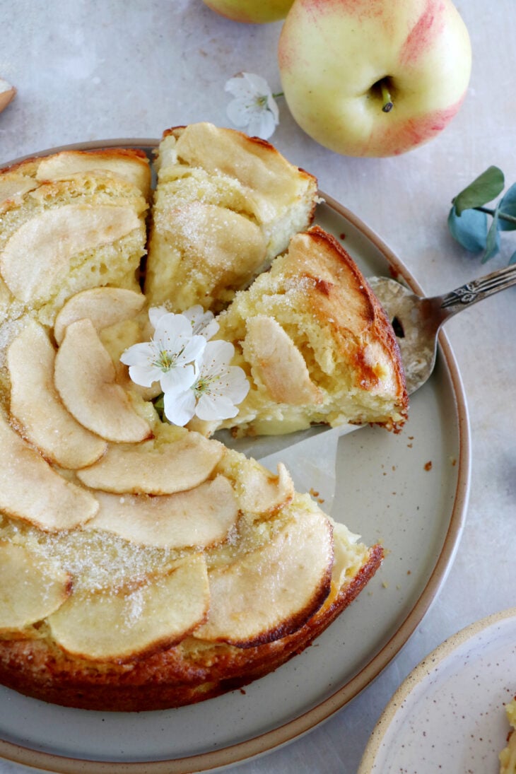 This simple apple ricotta cake is moist, tender, and packed with delicious apples and refreshing flavors. Easy to make, this apple cake recipe is a dessert to make year round.