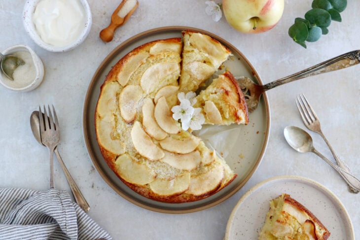 This simple apple ricotta cake is moist, tender, and packed with delicious apples and refreshing flavors. Easy to make, this apple cake recipe is a dessert to make year round.