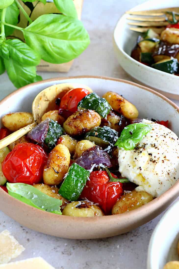 Les gnocchis aux légumes du soleil et à la burrata, c'est un plat végétarien tout simple et rempli de saveurs. Prêt en 30 minutes, c'est un classique à garder sous la main.