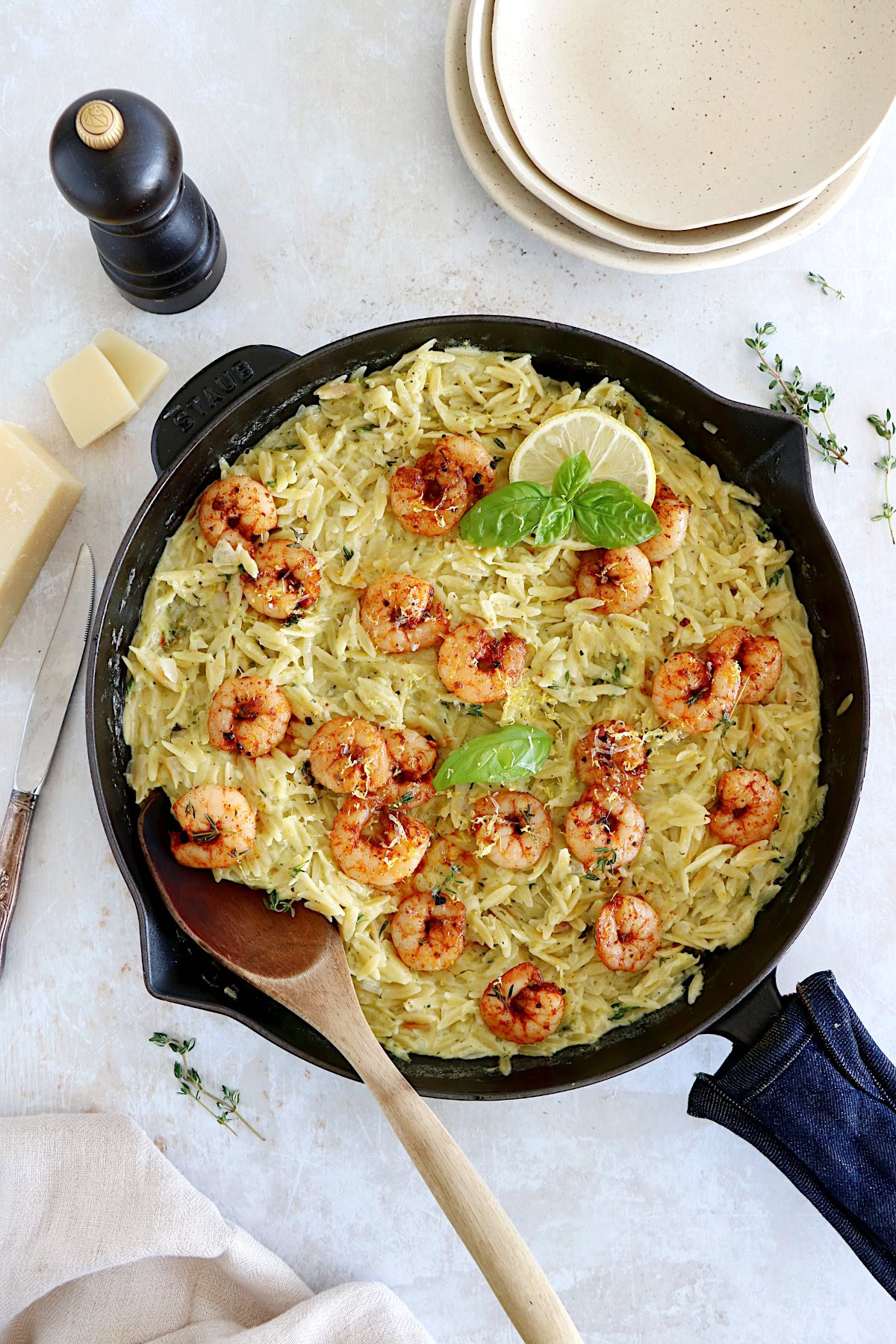 Creamy Shrimp Orzo Risotto - Del's cooking twist