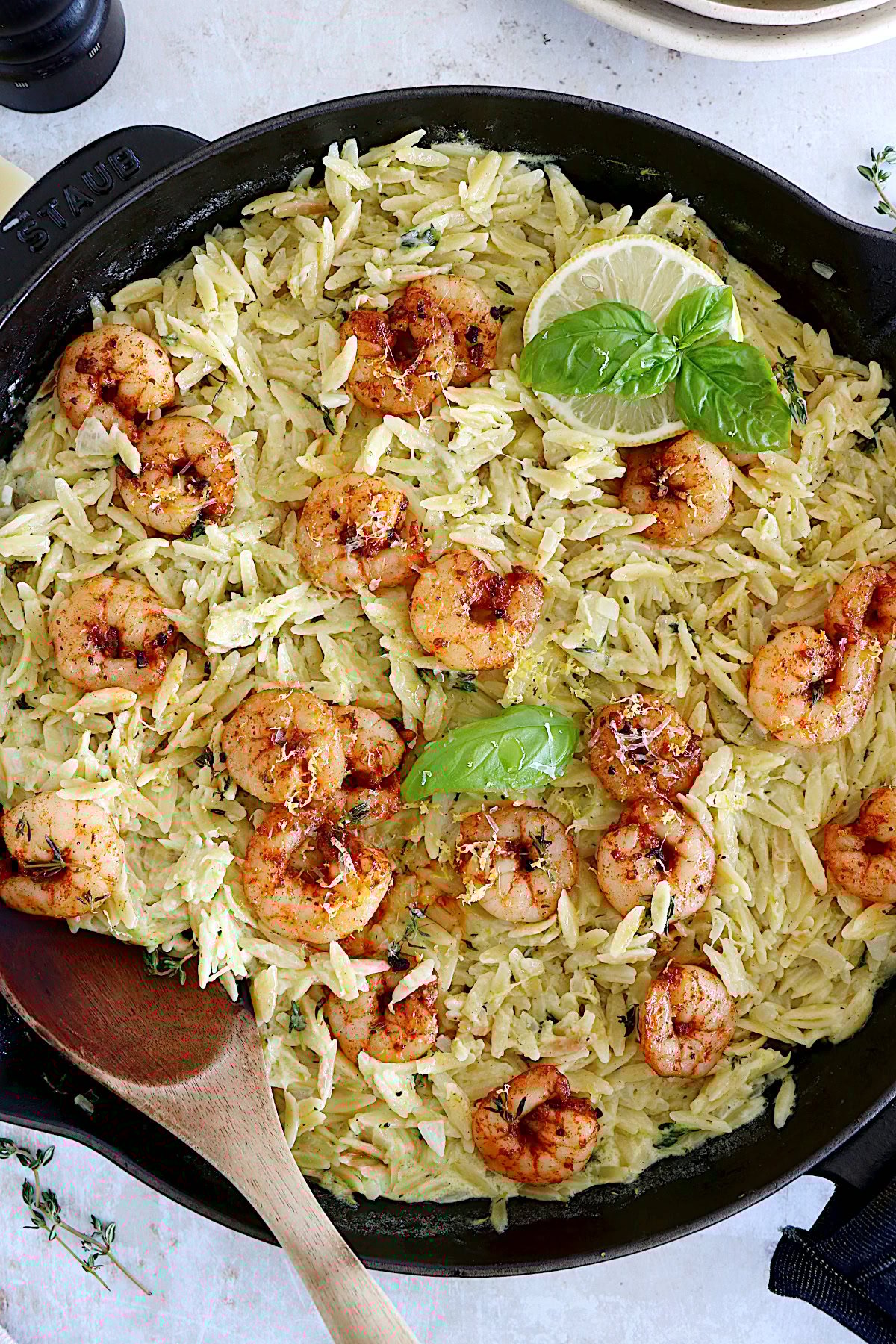 Creamy Shrimp Orzo Risotto - Del's cooking twist