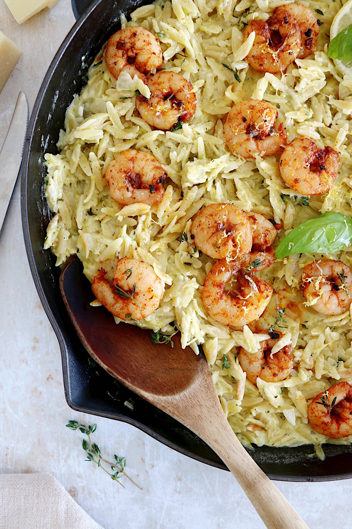 Creamy Shrimp Orzo Risotto - Del's cooking twist