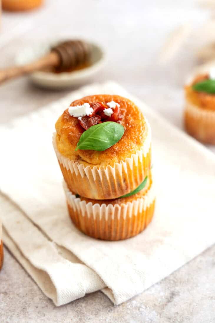 These sun-dried tomato savory muffins with goat cheese make a fantastic and festive one-bite appetizer everyone loves.