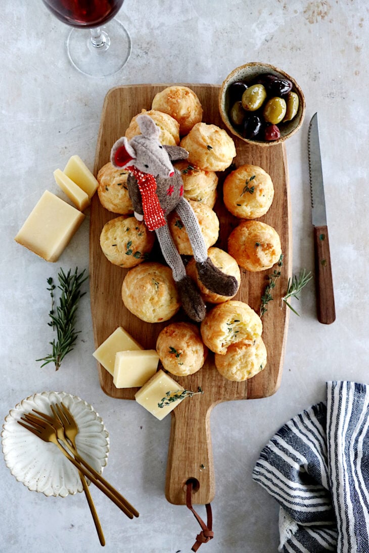 Gougères (French cheese puff appetizer) make a wonderful party food for any special occasion.