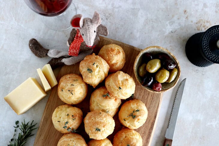 Gougères (French cheese puff appetizer) make a wonderful party food for any special occasion.