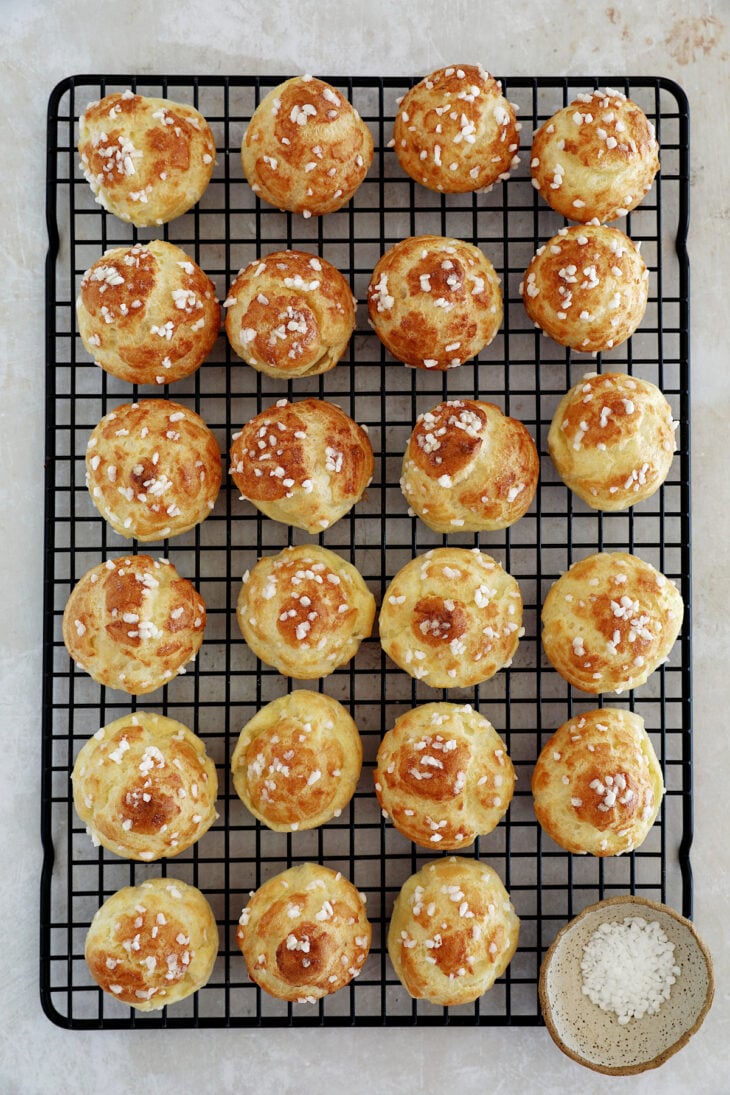 Learn how to make French chouquettes from scratch from the comfort of your home! These small hollow choux puffs topped with pearl sugar are sweet, delicate, and perfect as an afternoon snack.