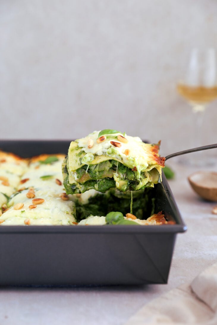 These green goddess lasagna are packed with greens and cheesy flavors. Perfect for meal prep and kid approved!