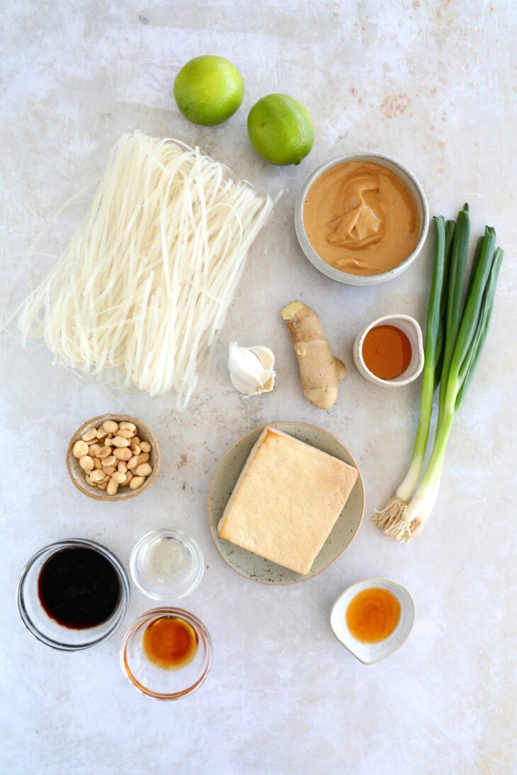 This EASY 20-minute peanut tofu pad thai is sweet, spicy and packed with delicious peanut flavors.