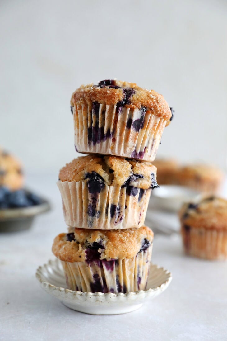 These are the BEST blueberry muffins! With a moist, tender crumb, these bakery-style muffins are bursting with juicy blueberries.